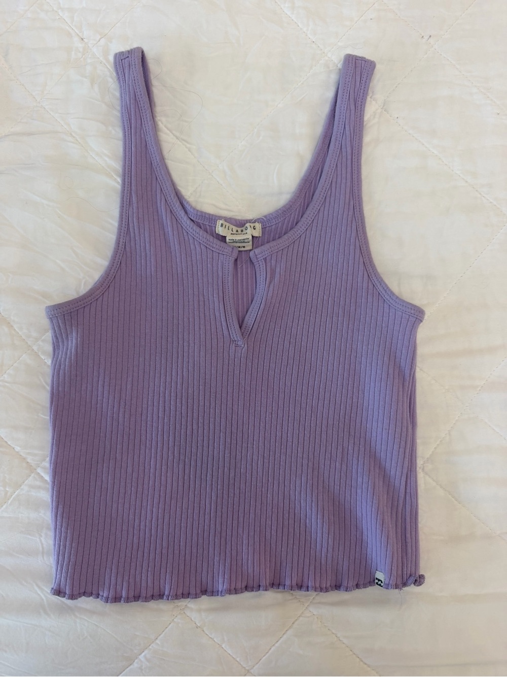 Billabong Lilac Ribbed Keyhole Tank Top